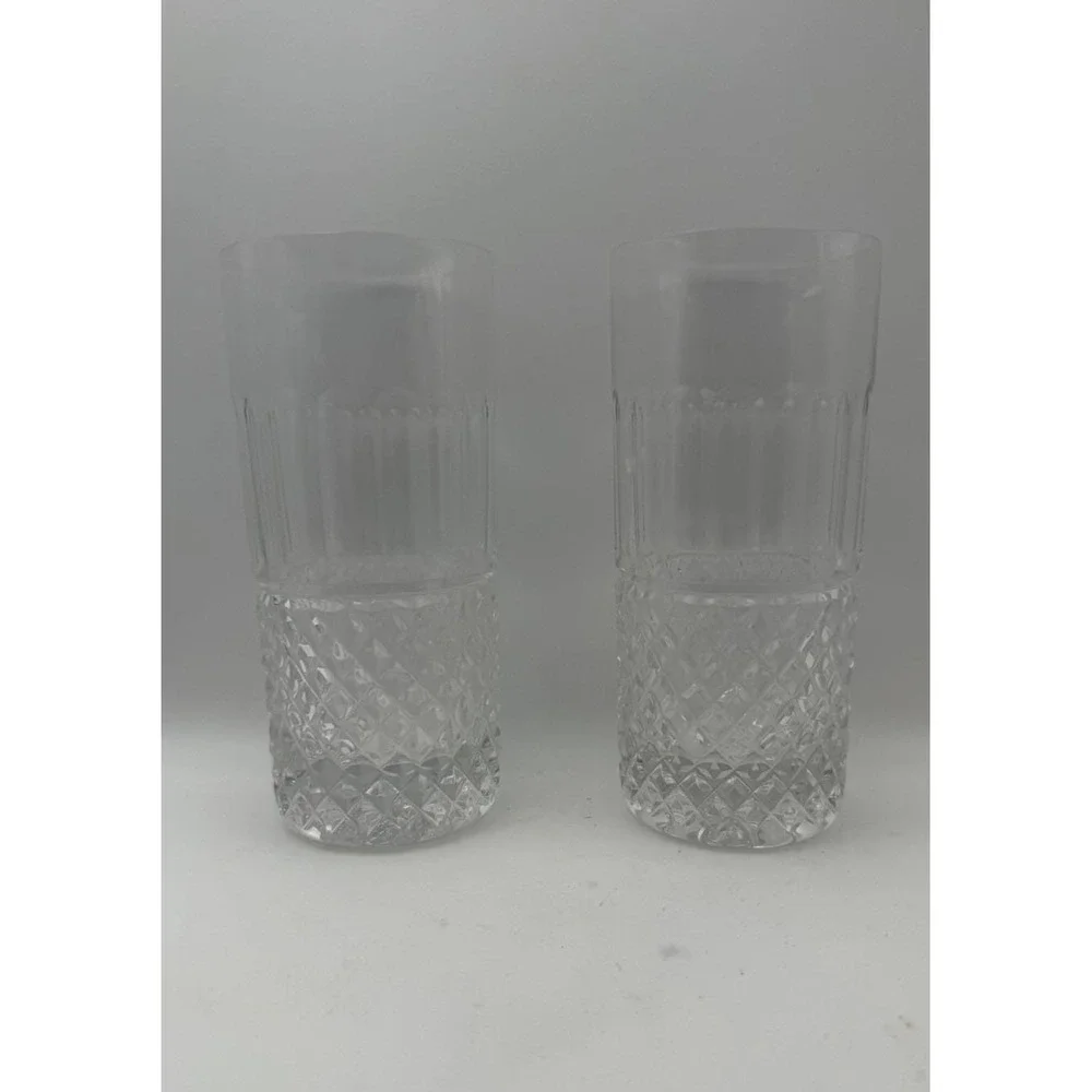 Vintage‎ Mikasa Buckingham Lead Crystal Highball Glasses Set of 2 Hoya 6